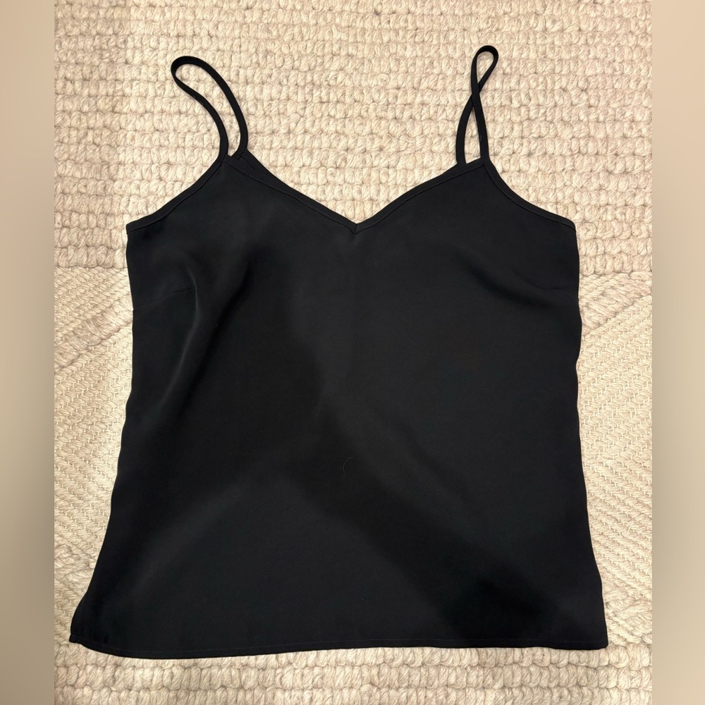 Aqua black flowy tank top